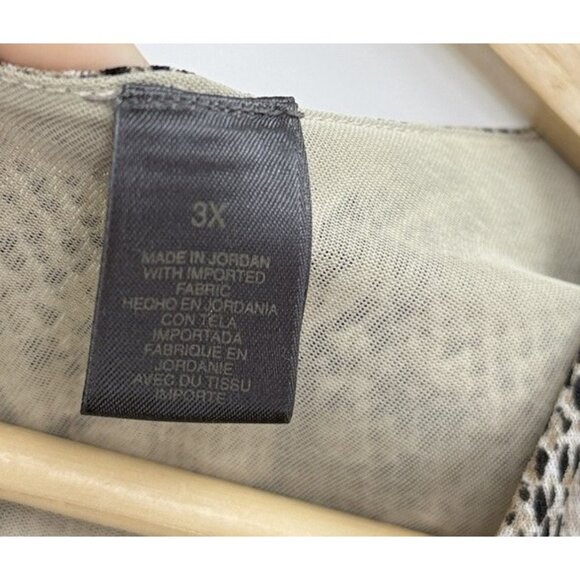 Liz Claiborne Plus Size Snakeskin Print V-Neck Pullover Blouse Sz 3x Boho Preppy - Picture 4 of 9